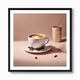 Coffee Cup And Cup Of Coffee Art Print