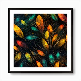 Colorful Leaves Art Print