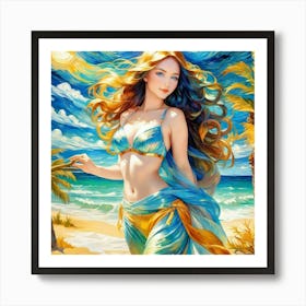 Mermaid Paintinghfx Art Print