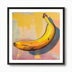 Banana with Shadow Art Print