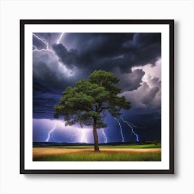 Lightning In The Sky 27 Art Print