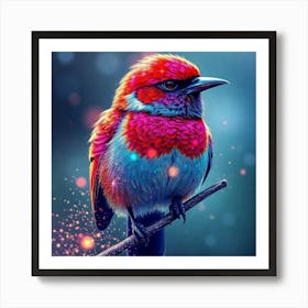 Red bird Art Print