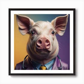 Doctor Pig 2 Art Print