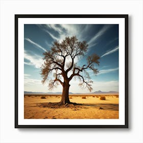 Lone Tree In The Desert Art Print