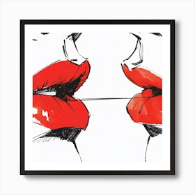 Kissing Lips - I kissed a girl Art Print