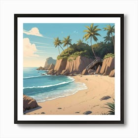 Tropical Beach Art Print