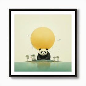 Panda Bear In The Water Art Print