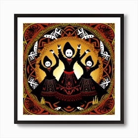 Skeleton Dancers Art Print