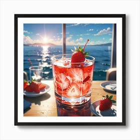 Strawberry Cocktail Art Print