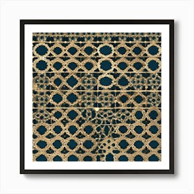 Gold And Blue Rug Art Print