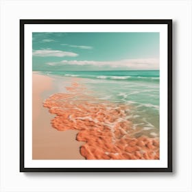 Coral Beach - Coral Stock Videos & Royalty-Free Footage Art Print