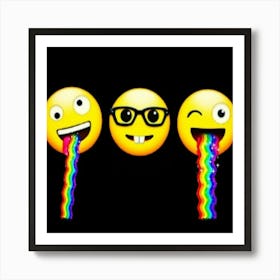 Rainbow Emojis Art Print