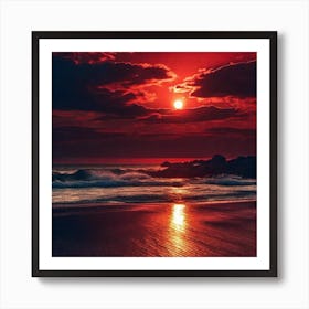 Sunset On The Beach 596 Art Print