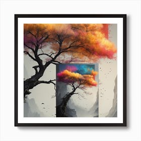 Tree In The Mountains Art Print