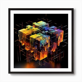 Abstract Cubes 4 Art Print