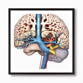 Human Brain With Blood Vessels 2 Art Print