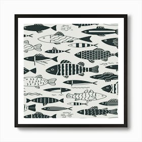 Black And White Fish Art Print