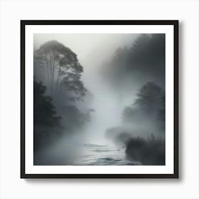 Misty River Art Print