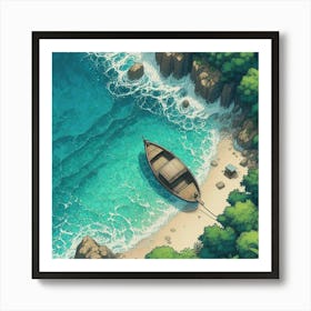 Boat On The Beach 3 Art Print