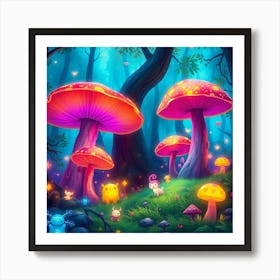 Mushroom Forest 21 Art Print