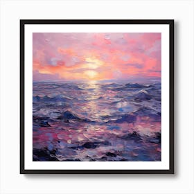 Monet's Maritime Charm: Lavender Brushstrokes Art Print