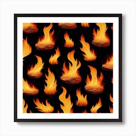 Seamless Pattern Of Fire 4 Art Print