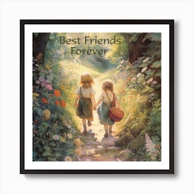 Best Friends Forever Art Print. A Beautiful Gift For Your Best Friend. Art Print