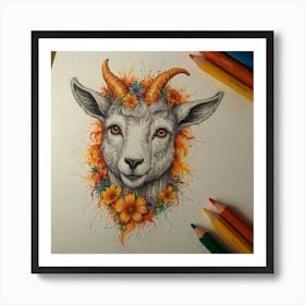 Goat Head 4 Art Print