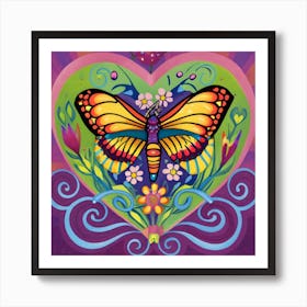 butterfly in the heart Art Print