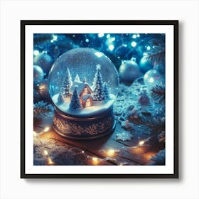 Snow Globe With Christmas Tree Art Print