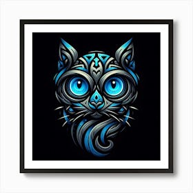 Cat blue 2 Art Print