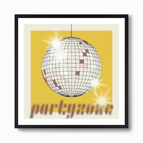 Celebrate The 80s Partyzone Yellow Square Art Print