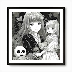 Skeleton Girl 2 Art Print