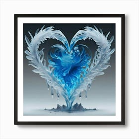 Heart silhouette in the shape of a melting ice sculpture 8 Art Print