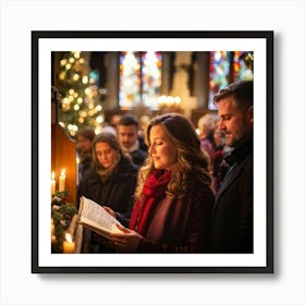 Christmas And Resurrection Festival Held On A Sunday Capturing The Spiritual Ambiance Choir Singing (1) Art Print