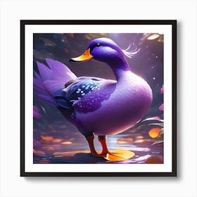 Duck In The Water 1 Art Print