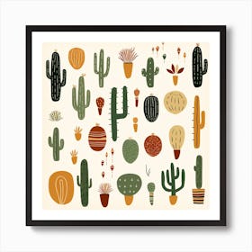 Cactus Set 1 Art Print