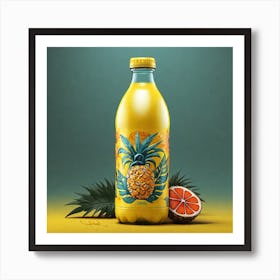 Pineapple Juice Bottle Art Print