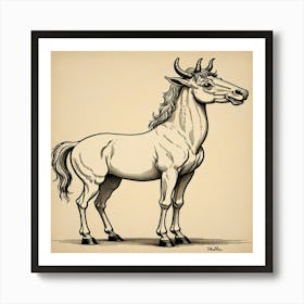 Horse Drawing Art Print