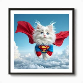 Superman Cat 2 Art Print