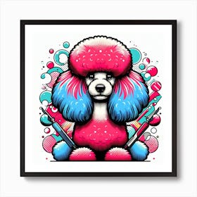 English groomed Poodle 1 Art Print