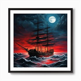 Ship At Sea 2 Art Print