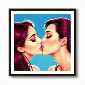 Kissing 1 Art Print