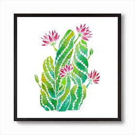 Twisted Cactus Square Art Print