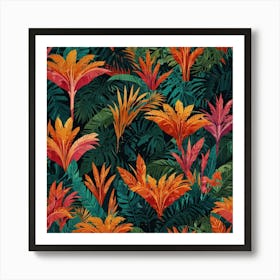 Tropical Jungle Seamless Pattern 2 Art Print