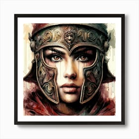 Powerful Medieval Warrior Woman #3 Art Print