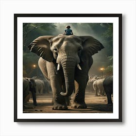 Elephants In The Jungle Art Print