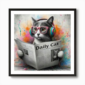 Daily Cat Art Print