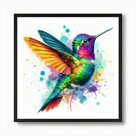 Colorful Hummingbird 3 Art Print