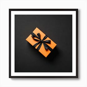 Gift Box On Black Background 2 Art Print